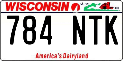 WI license plate 784NTK