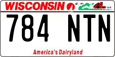 WI license plate 784NTN