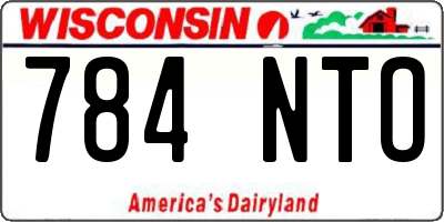 WI license plate 784NTO