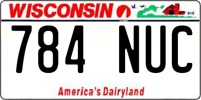WI license plate 784NUC