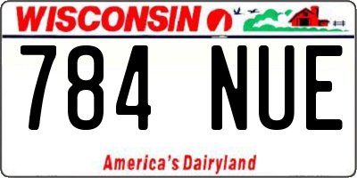 WI license plate 784NUE