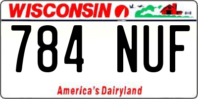 WI license plate 784NUF