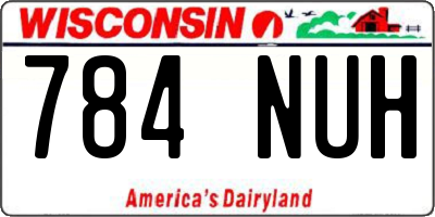 WI license plate 784NUH