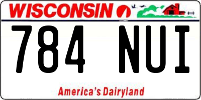 WI license plate 784NUI