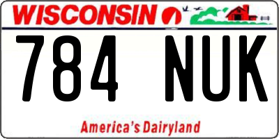 WI license plate 784NUK