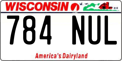 WI license plate 784NUL