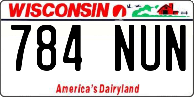 WI license plate 784NUN