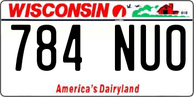 WI license plate 784NUO