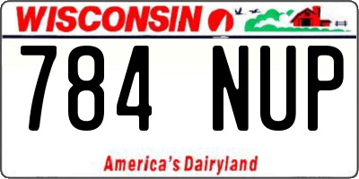 WI license plate 784NUP