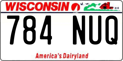 WI license plate 784NUQ