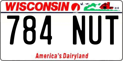WI license plate 784NUT