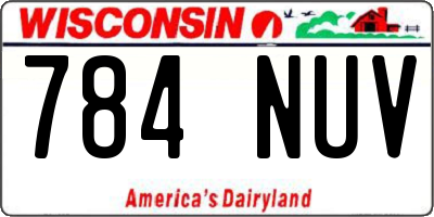 WI license plate 784NUV