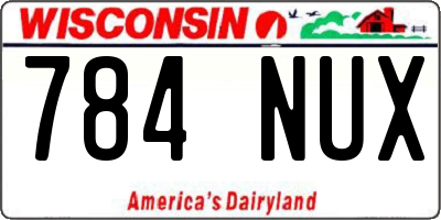WI license plate 784NUX