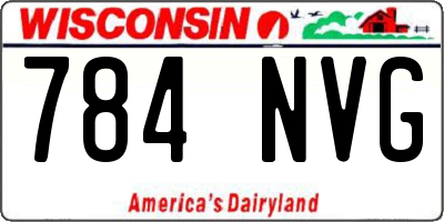 WI license plate 784NVG