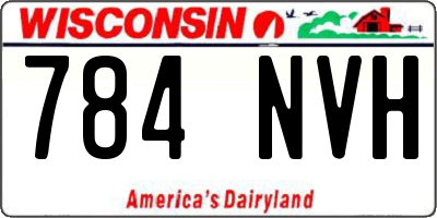 WI license plate 784NVH