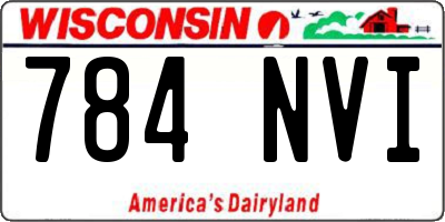 WI license plate 784NVI