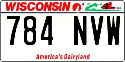 WI license plate 784NVW