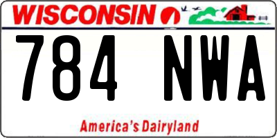 WI license plate 784NWA