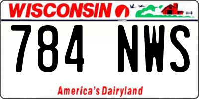 WI license plate 784NWS