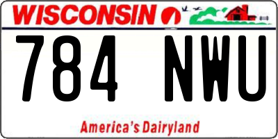 WI license plate 784NWU