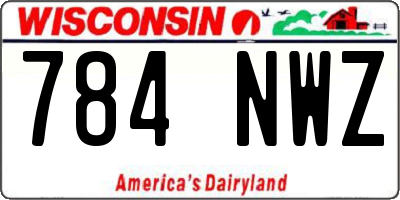 WI license plate 784NWZ