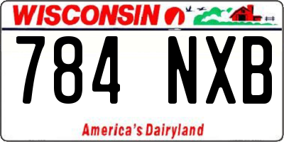 WI license plate 784NXB