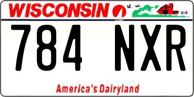 WI license plate 784NXR