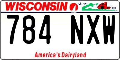 WI license plate 784NXW