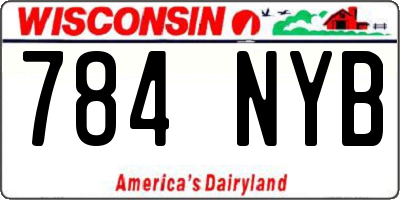 WI license plate 784NYB