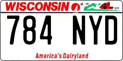 WI license plate 784NYD