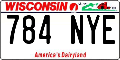 WI license plate 784NYE