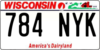 WI license plate 784NYK