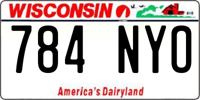 WI license plate 784NYO