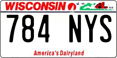 WI license plate 784NYS