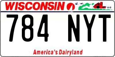 WI license plate 784NYT
