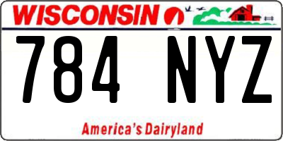 WI license plate 784NYZ