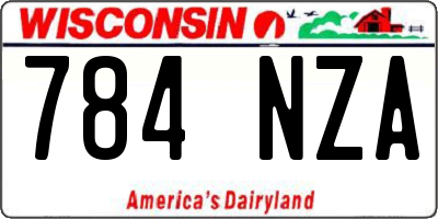 WI license plate 784NZA