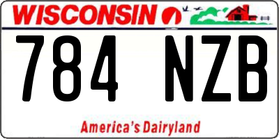 WI license plate 784NZB
