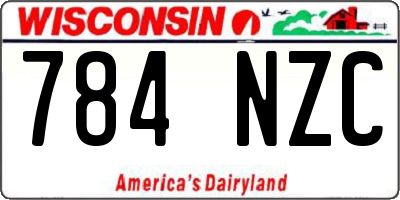 WI license plate 784NZC