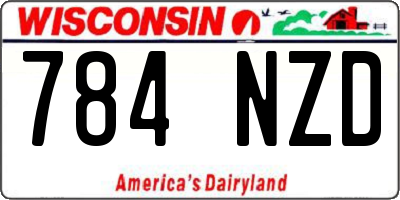 WI license plate 784NZD