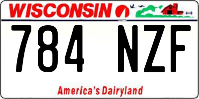 WI license plate 784NZF