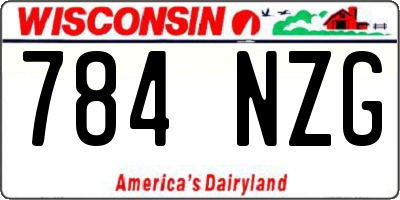 WI license plate 784NZG