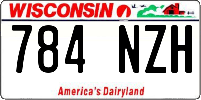 WI license plate 784NZH