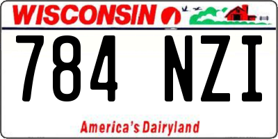 WI license plate 784NZI