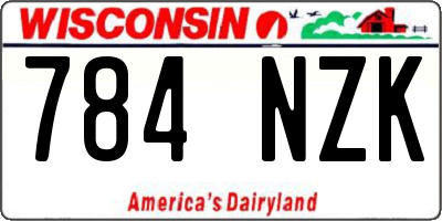 WI license plate 784NZK
