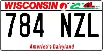 WI license plate 784NZL