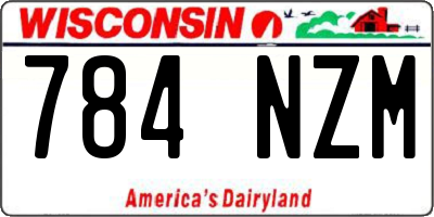WI license plate 784NZM