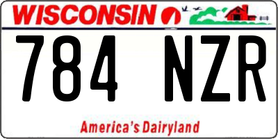WI license plate 784NZR