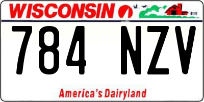 WI license plate 784NZV