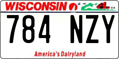 WI license plate 784NZY